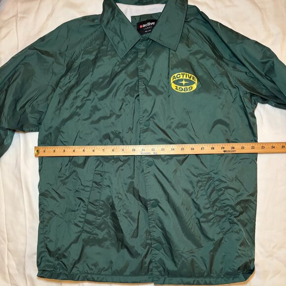 Men’s Vintage Inspired, Green, Nylon, Coach’s Jacket, Size Large - Picture 4 of 7